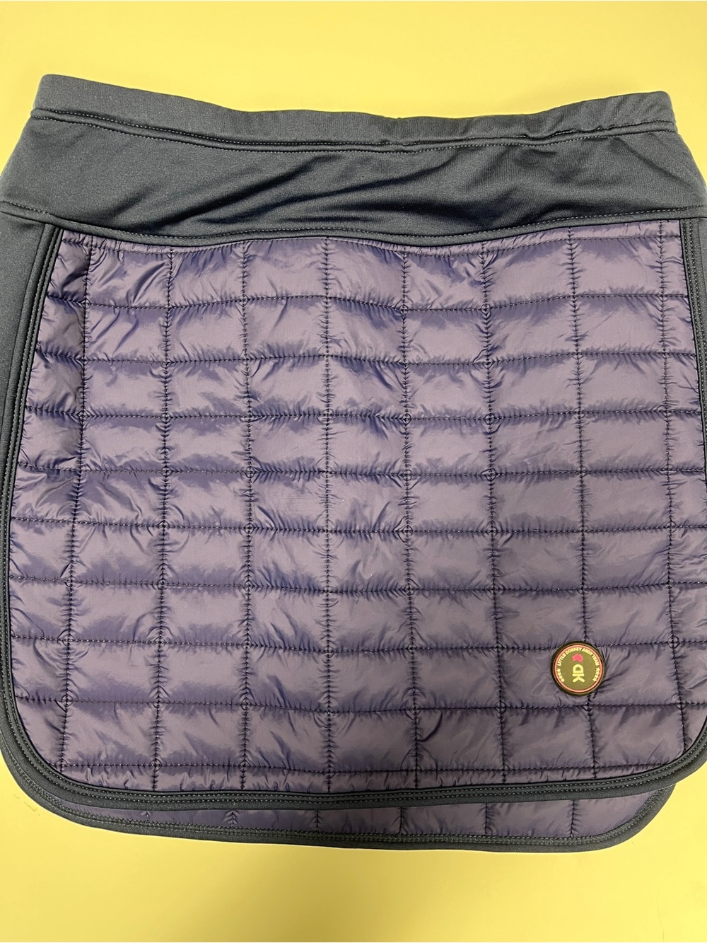 Little Donkey Andy team Quilted dark blue Mini Skirt with Logo Patch medium